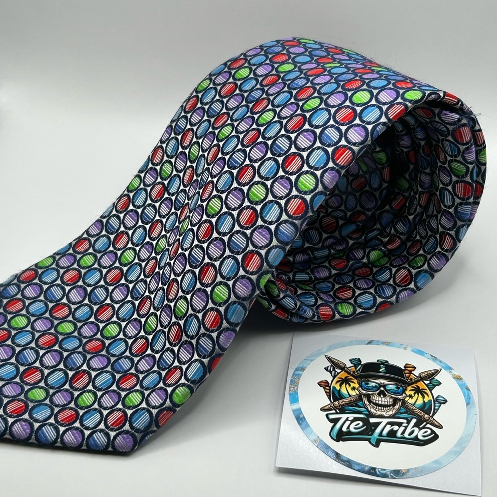 Verse 9 Multicolor Circular Pattern Tie - image 4